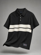 TOMMY BLACK STRIPED REGULAR FIT T SHIRT