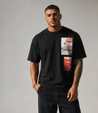 DIESEL Black Graphic Round Neck Regular Fit Cotton T-Shirt
