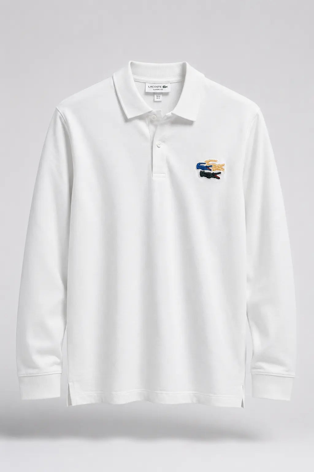 LACOSTE White Full Sleeve Polo T Shirt Cotton Regular Fit