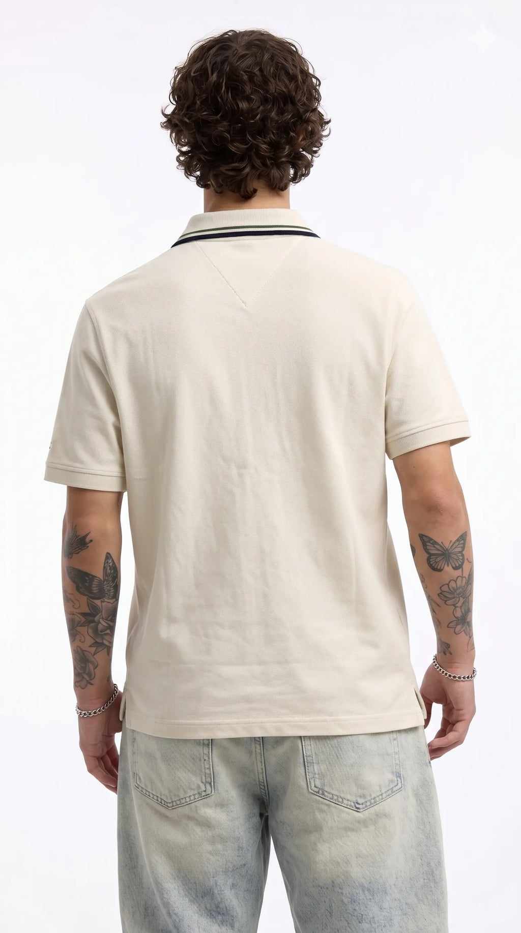 TOMMY OFF WHITE REGULAR FIT POLO T SHIRT