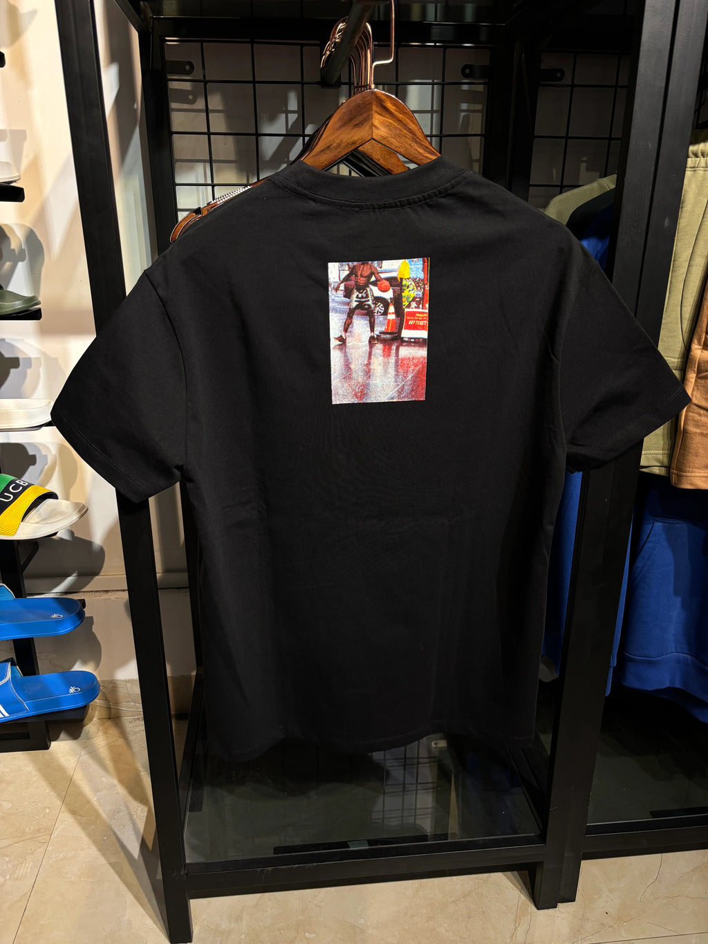 DIESEL Black Graphic Round Neck Regular Fit Cotton T-Shirt