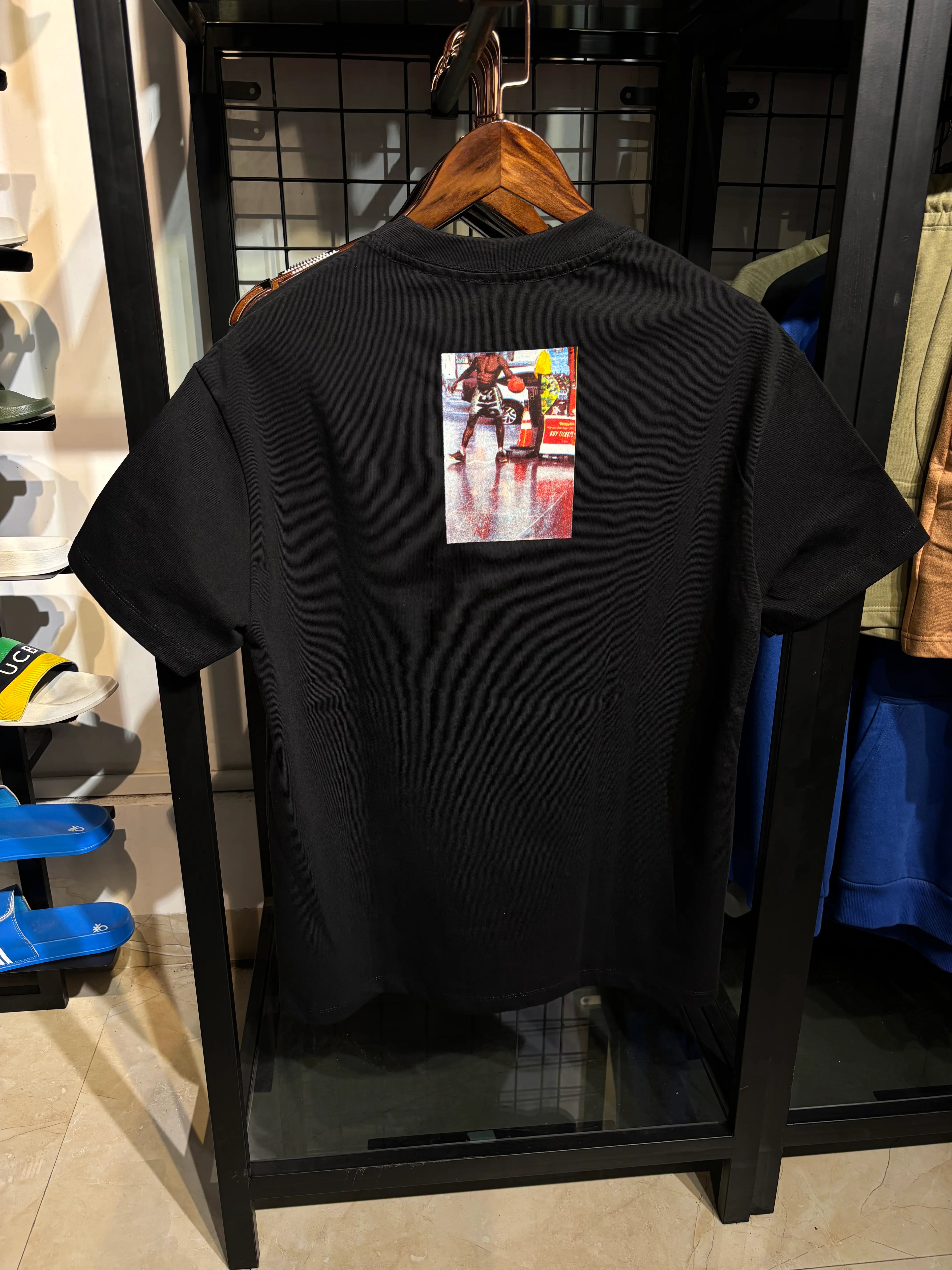 DIESEL Black Graphic Round Neck Regular Fit Cotton T-Shirt