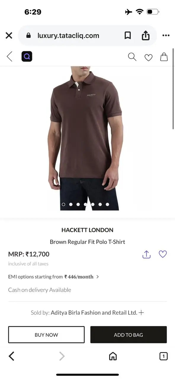 HACKETT LONDON BROWN REGULAR FIT POLO TSHIRT