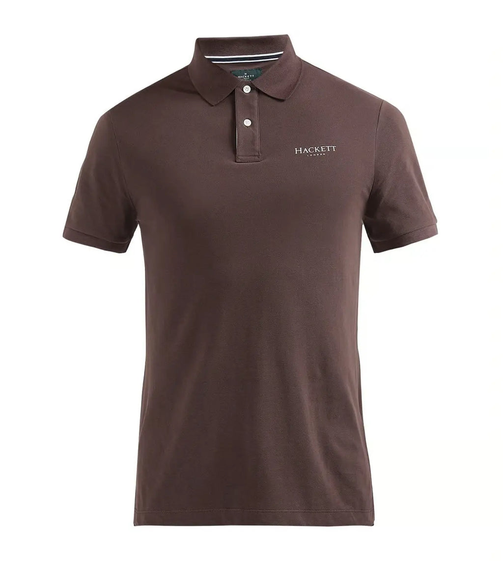 HACKETT LONDON BROWN REGULAR FIT POLO TSHIRT