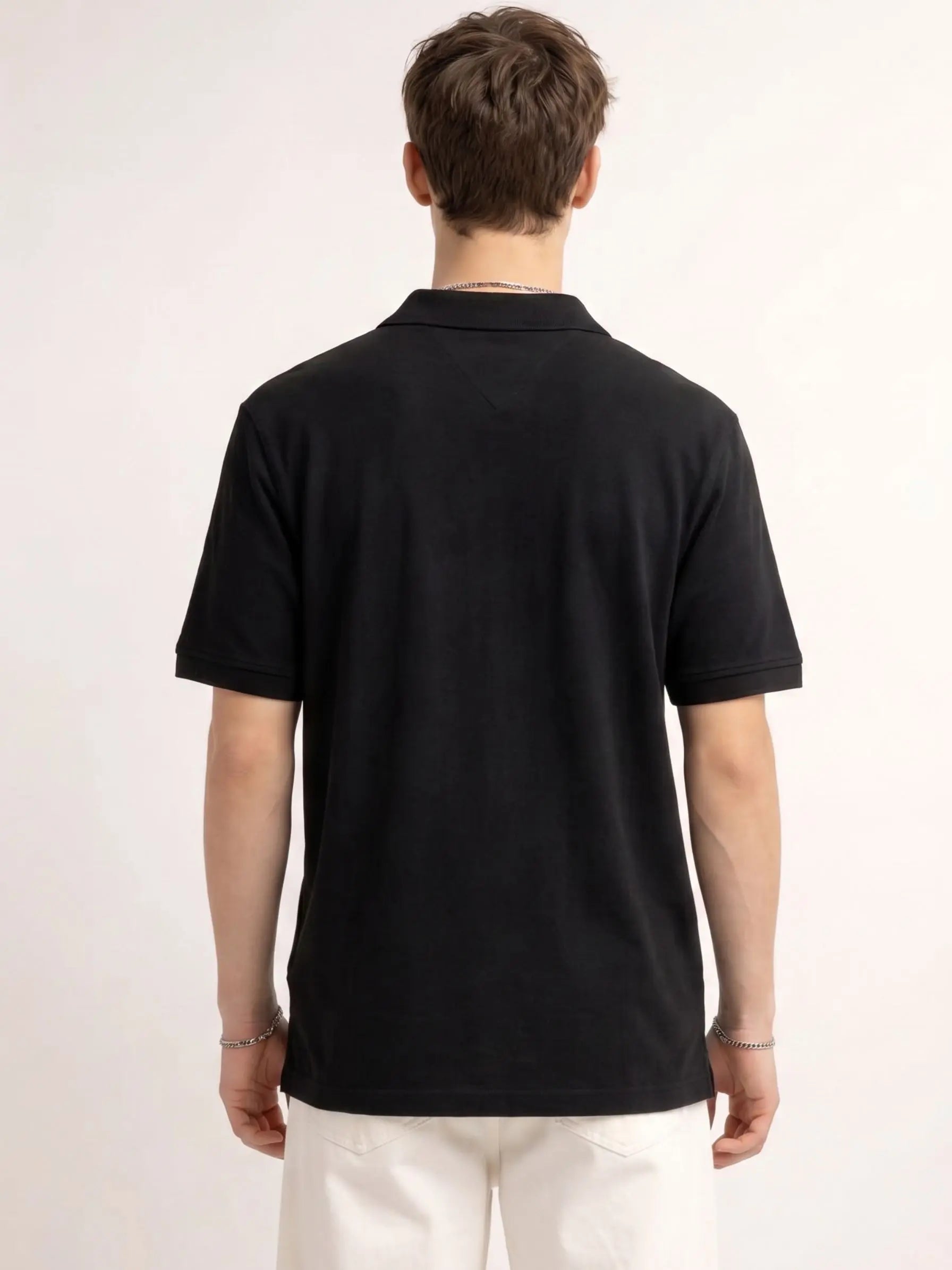 TOMMY BLACK STRIPED REGULAR FIT T SHIRT